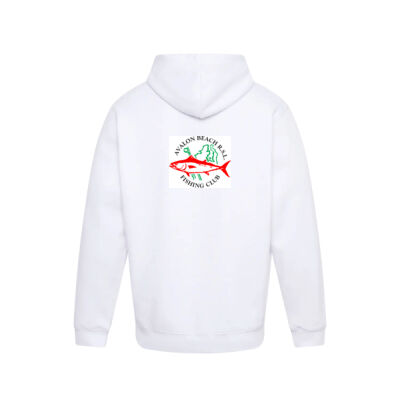 Men's white hoodie printed front & back Thumbnail